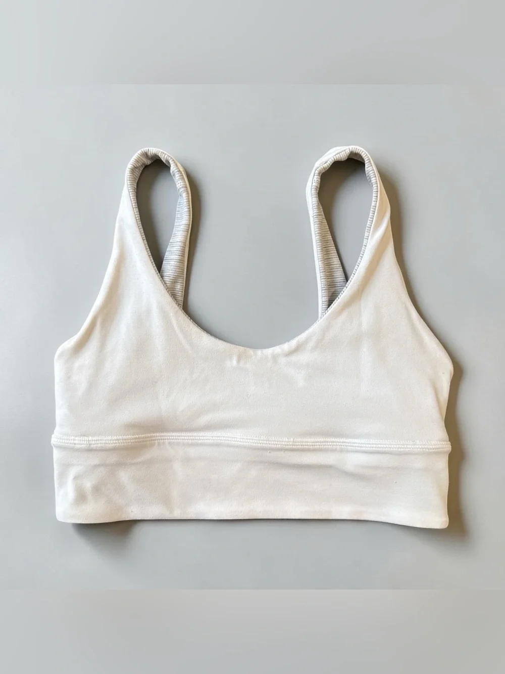 Lululemon Align Reversible White and Grey Sports Bra Light Support Size 6 Yoga